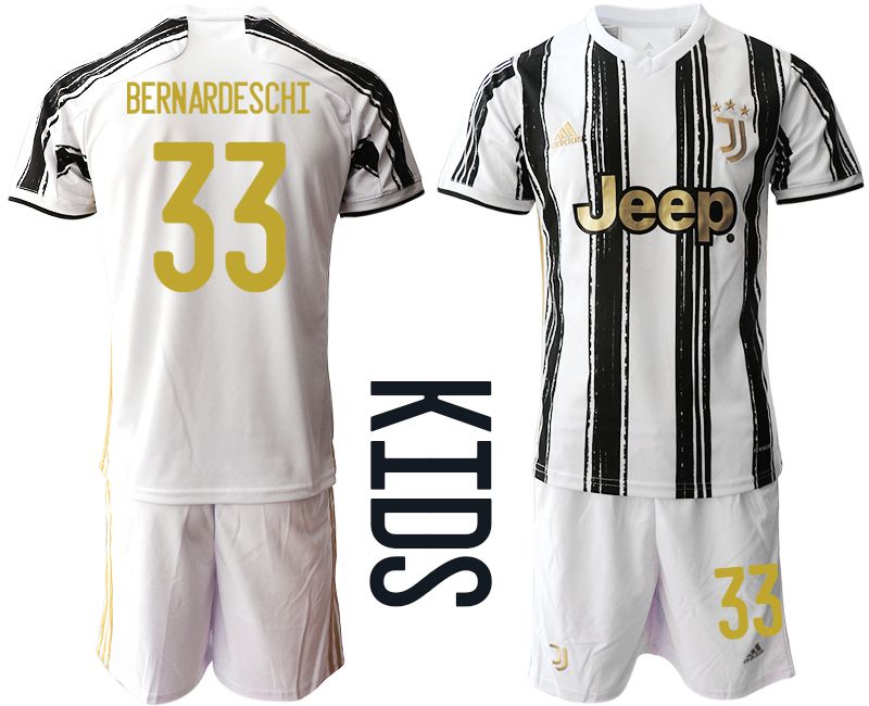 Youth 2020-2021 club Juventus home #33 white Soccer Jerseys